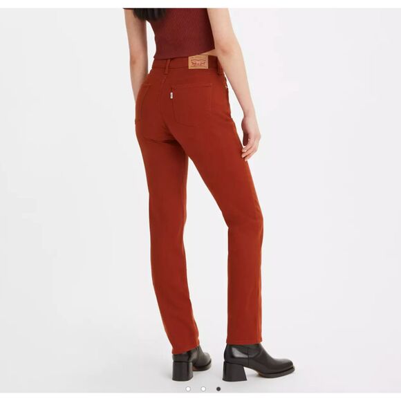 Women Levi's Classic Straight Leg Jeans Mid Rise in Rusty Brown Size 6 - Picture 1 of 10